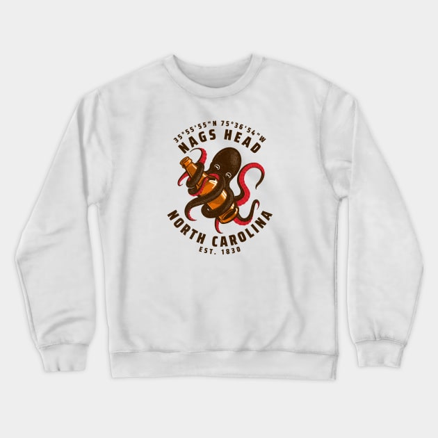 Nags Head, NC Octopus Summer Vacation Crewneck Sweatshirt by Contentarama